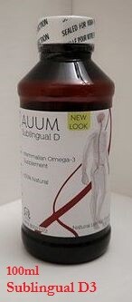 Auum Seal Oil Mammalian Omega 3 with Vitamin-D Sublingual Liquid 100 ml Natural Lemon Flavour