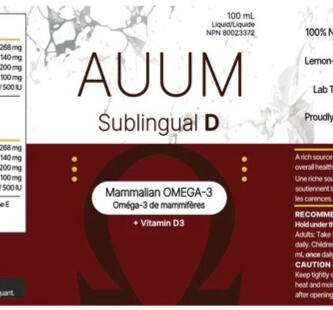 AUUM Omega 3 Sublingual_D healthy nerves and brain heart health Cheryl Millett For Your Better Health