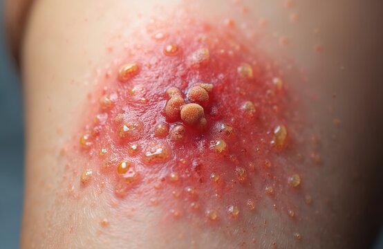 Shingles blisters and rash
